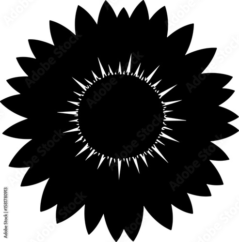 vector illustration of a sunflower, flower, vector, floral, illustration, pattern, design, nature, art, sun, ornament, leaf, summer, decoration, icon, symbol, spring, plant, tattoo, element, petal, fl