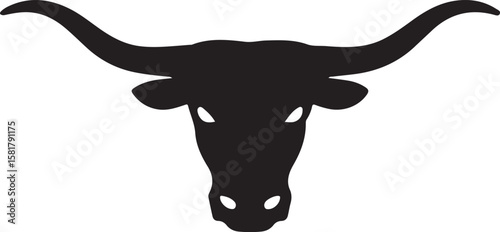 Longhorn Bull Head Silhouette