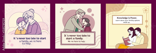 Healthcare cartoon illustration social media post or Congratulations to Newest Parents story post template.