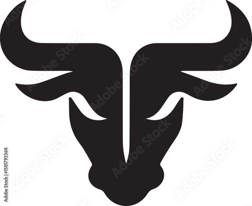 Abstract Bull Head Silhouette