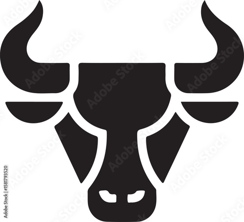 Abstract Bull Head Silhouette
