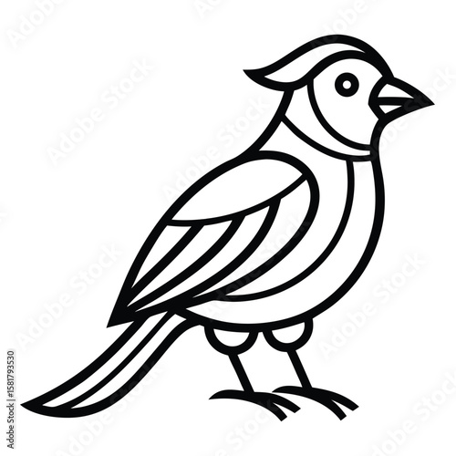 Vector illustration of a wild bird outline on a white background, perfect for nature and animal designs