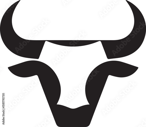 Abstract Bull Head Silhouette