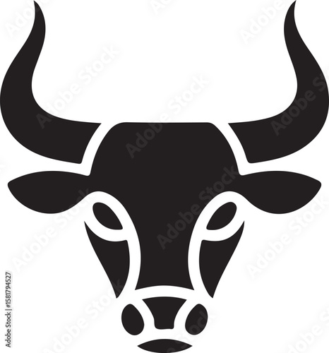 Abstract Bull Head Silhouette