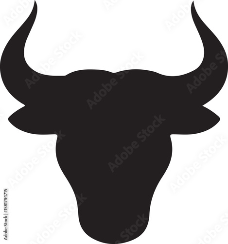 Abstract Bull Head Silhouette