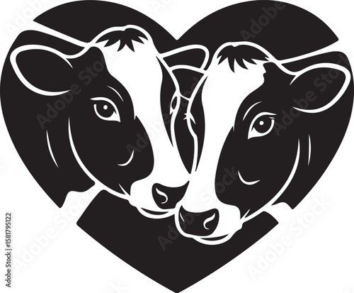 Heart Shaped Cow Faces