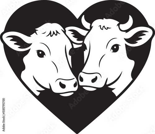 Heart Shaped Cow Faces