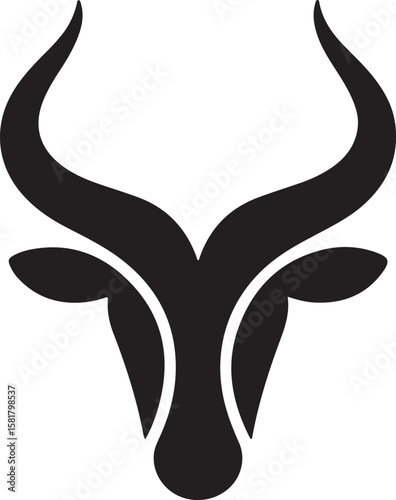 Abstract Bull Head Silhouette