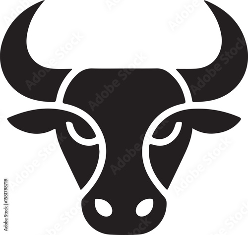 Abstract Bull Head Silhouette