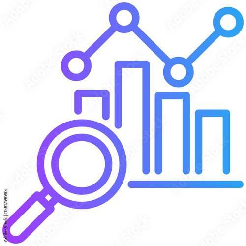 Market analysis icon for business risk, website, application, printing, document, poster design, etc