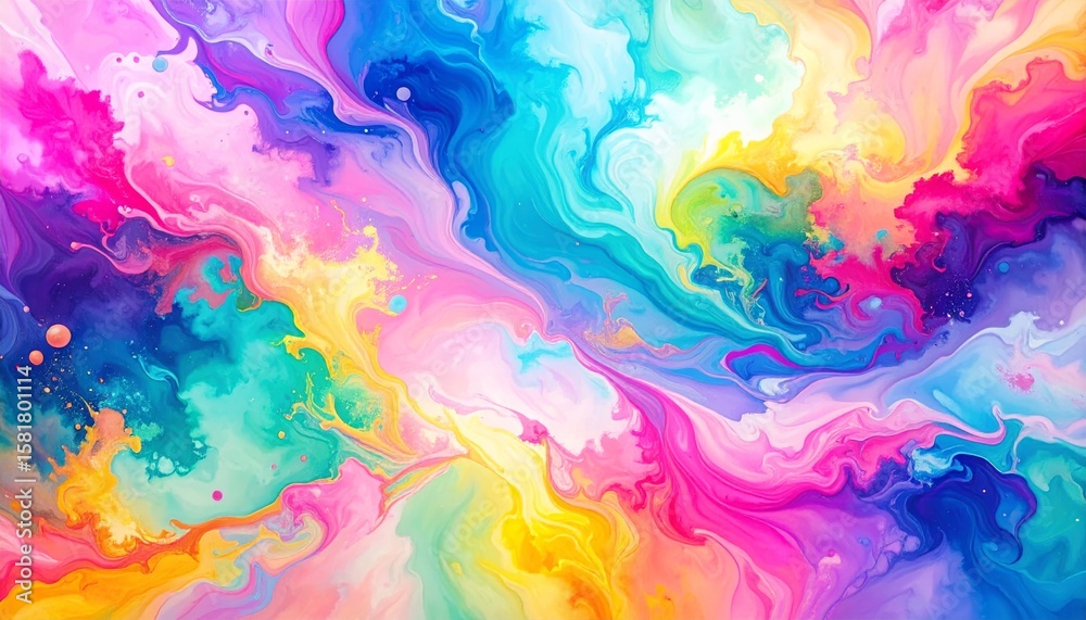 Fototapeta premium Colorful abstract background with bright rainbow wave lines design