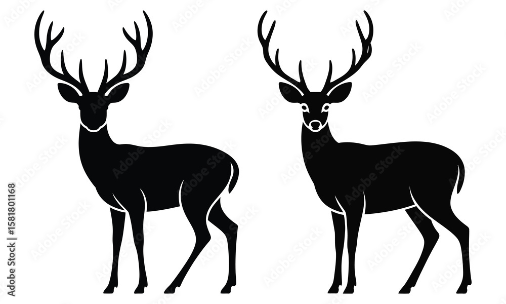 Obraz premium deer silhouette vector