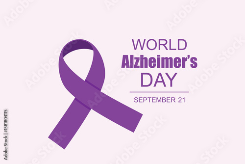 World Alzheimer's Day design template perfect for celebrations. Vector illustration of a purple ribbon.