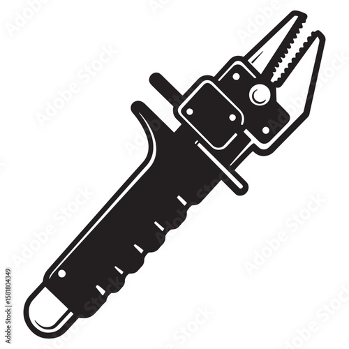 Black and white illustration of a professional rescue tool for emergency situations