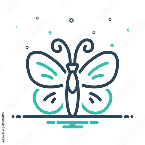 Mix icon for butterfly