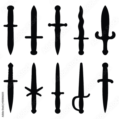 Assorted Blade Silhouettes sword dagger