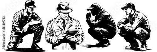 Police Officer Vector – Security Guard Silhouette Illustration