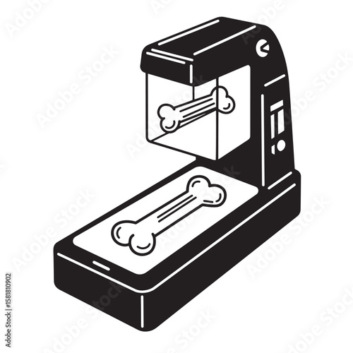 Modern bone scanner illustrative representation suggesting medical technology diagnostic tool vector art