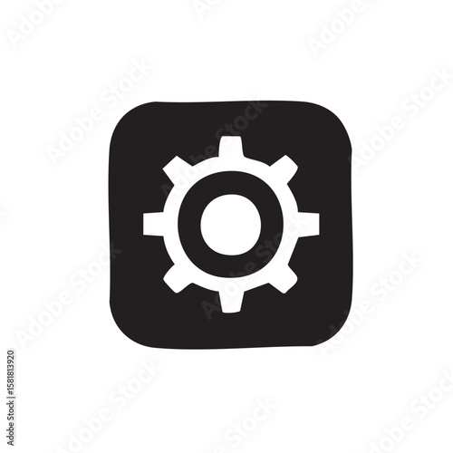 Settings black and white silhouette icon
