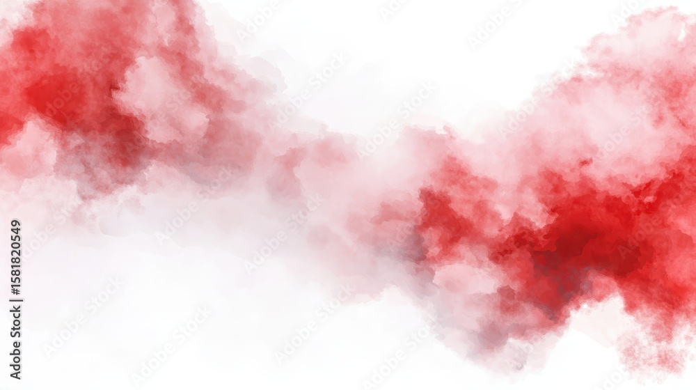 Obraz premium Dynamic red smoke patterns on a clean white background, abstract art photography