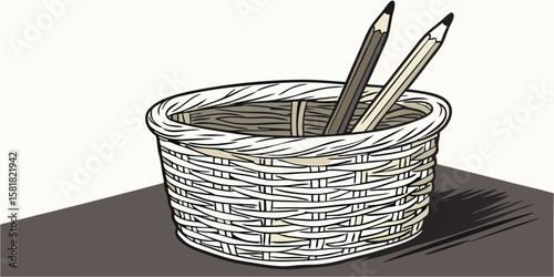 Group of colorful pencils in white background vector illustration.