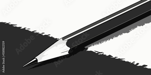  An isolated pencil in white black background vector illustration.