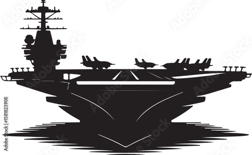 Battle ship silhouette bunde vector illustration