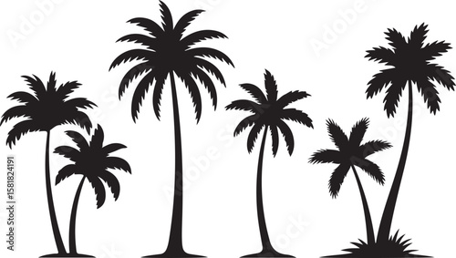 tree silhouette bundle vector illustration