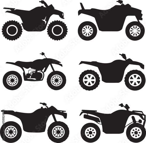 Motor bike silhouette bundle vector illustration