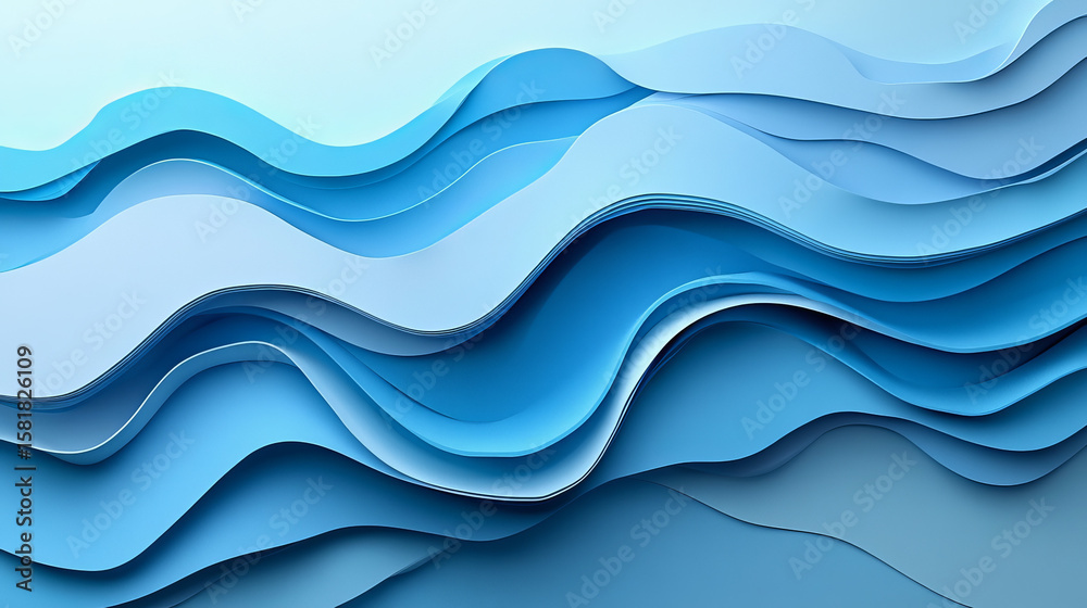 Abstract blue waves layered design Abstract blue waves layered design