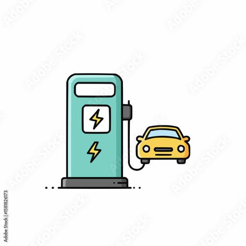 Minimalist EV Charging Station Icon