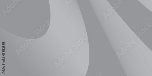 Abstract  white and gray color, modern design stripes background with geometric round shape. Vector illustration.
