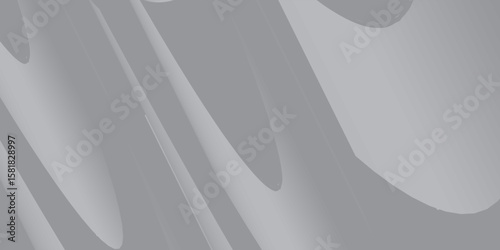 Abstract  white and gray color, modern design stripes background with geometric round shape. Vector illustration.