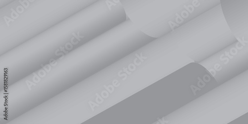 Abstract  white and gray color, modern design stripes background with geometric round shape. Vector illustration.