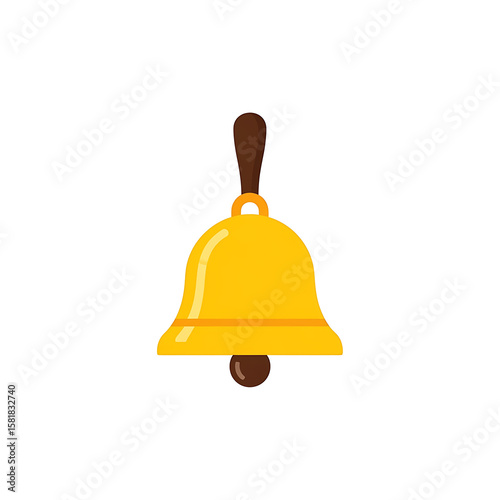 Gold Bell with Wooden Handle