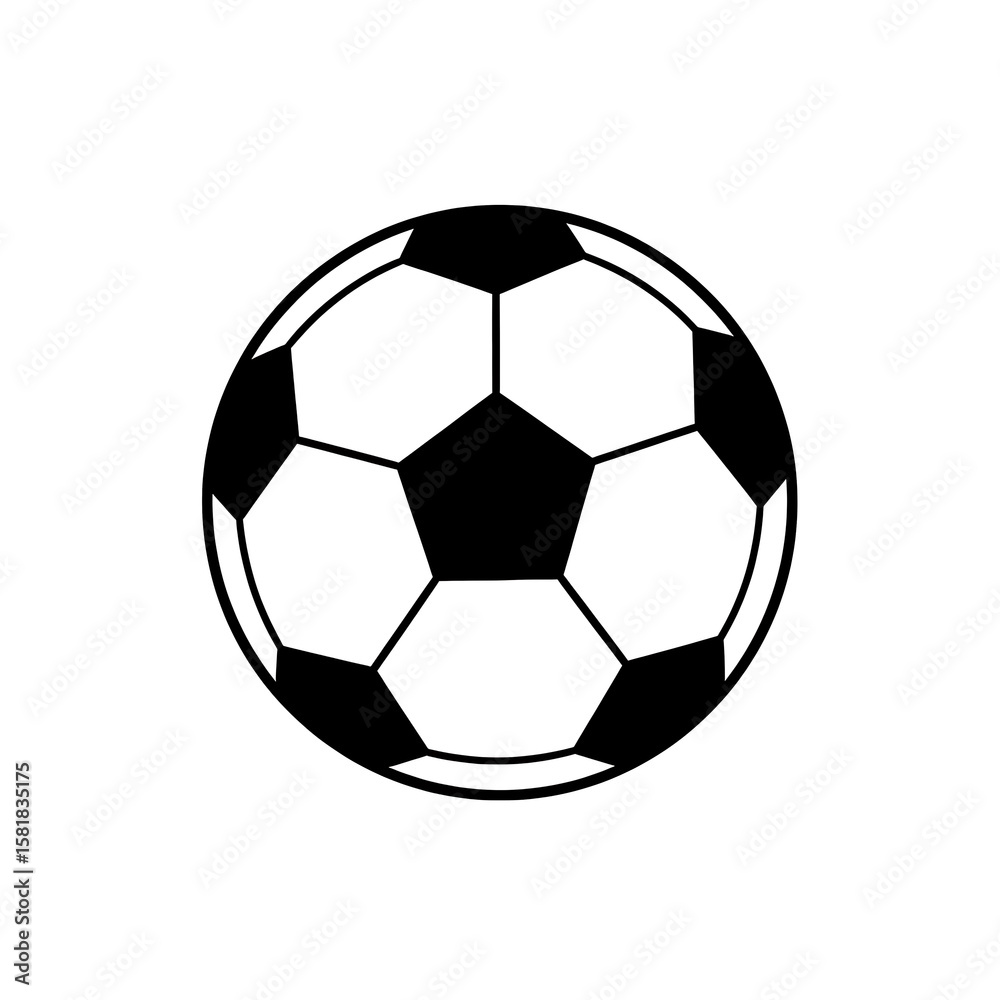 Fototapeta premium Soccer Ball with Black and White Pentagons