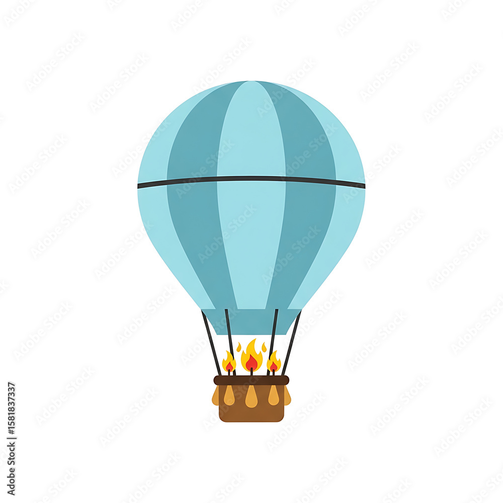 Naklejka premium Hot Air Balloon with Fire