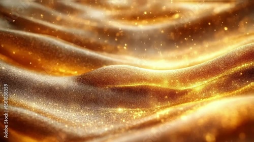 abstract background with golden waves
