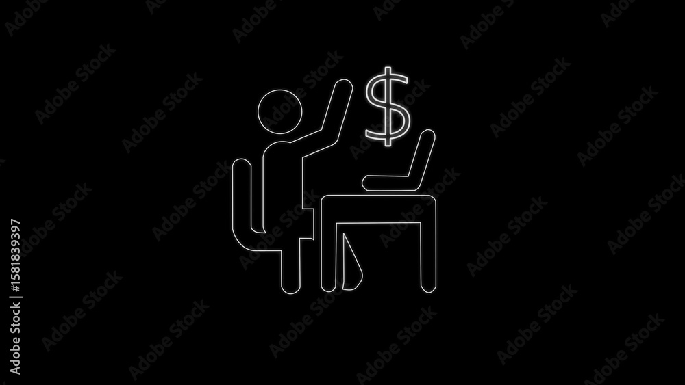 Person reaching for dollar sign representing financial success or online business growth Person reaching for dollar sign representing financial success or online business growth