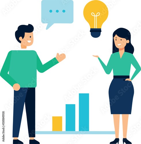 Startup Pitch Presentation Businesswoman Explaining Idea