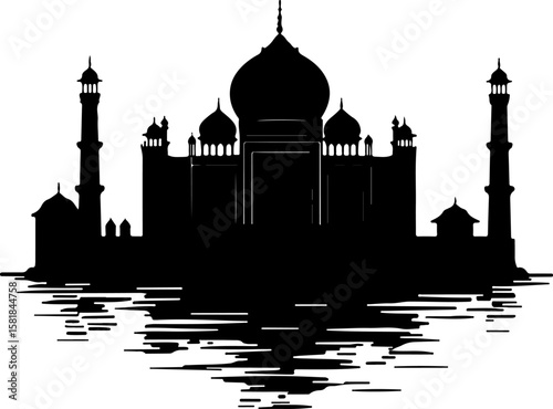 taj mahal silhouette, architecture, church, building, travel, india, vector, city, landmark, silhouette, monument, illustration, temple, religion, europe, tourism, mosque, tower, icon, taj mahal, pari