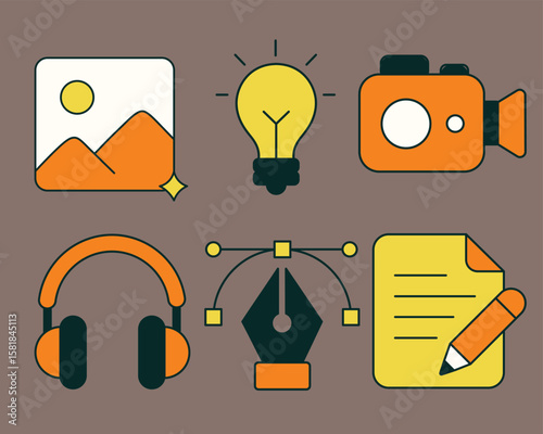 Content Creation Icon Illustration