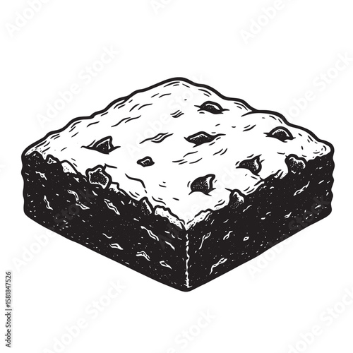 Black and white brownie with chocolate chips baked good dessert