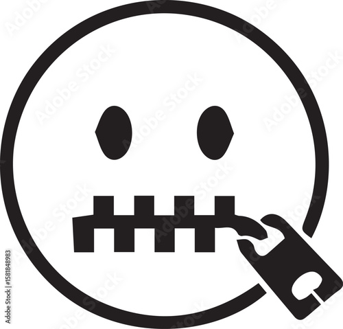 Zipper Mouth Emoji Icon