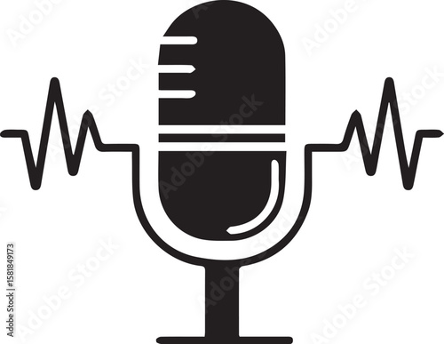 Microphone with Sound Wave Icon