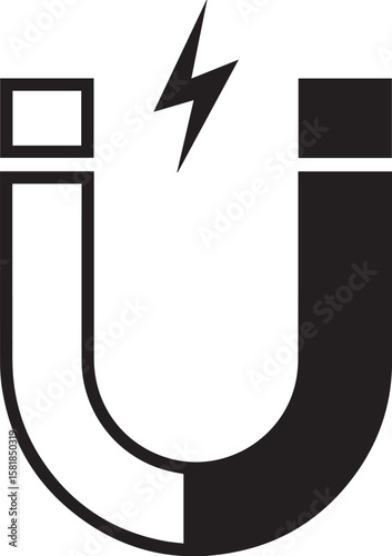 Magnet with Magnetic Force Icon