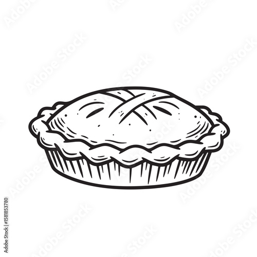 Black and white pie with lattice crust pastry dessert