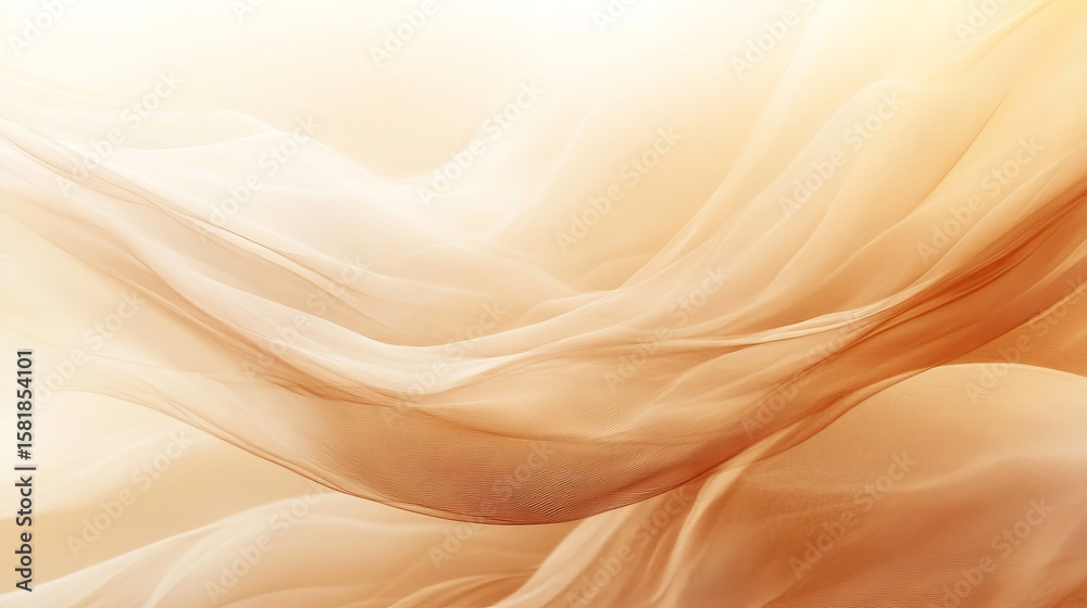 Obraz premium Soft, flowing, warm-toned fabric drapes