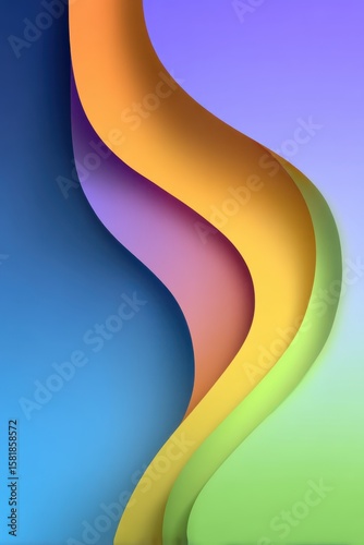 Colorful abstract background with fluid wavy design and gradient hues