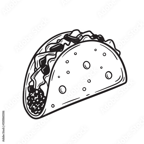 Delicious taco filled with savory ingredients food mexican food